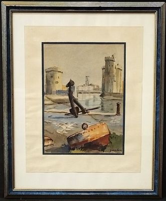 Louis SUIRE (1899-1987)" Vue du port de La Rochele depuis le…