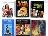 Plusieurs affiches de cinéma sont disposées en rangée sur une surface blanche