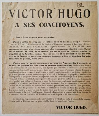 Anonyme - Victor Hugo à ses concitoyens.