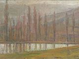 an image of a painting of a landscape with trees and a river