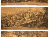 quatre vues différentes d'un tableau représentant une bataille
