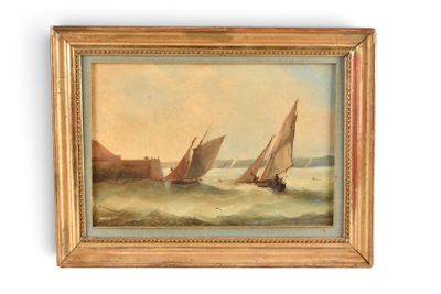 an image of a painting of sailboats in the water