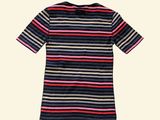 a t - shirt with multicolored stripes on a white background