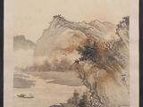 an image of a painting of a boat on a river