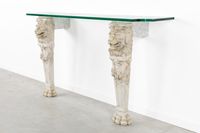 Une console murale ou table de console, ornée de lions, en m… (photo 6)