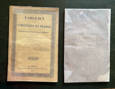 two old books on a table with a black background
