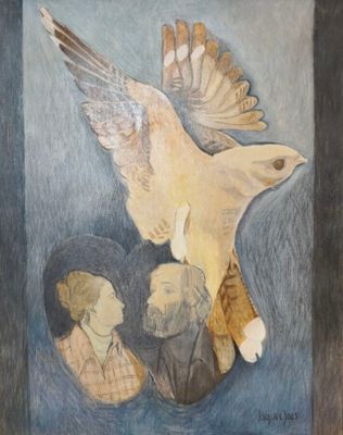 Jacques JOOS (1945-2021), " L'envol du hibou ", technique mi…