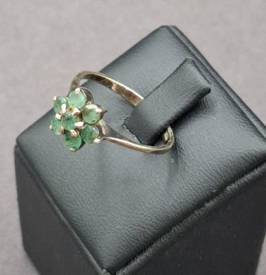 Bague en argent 925 sertissant des émeraudes - Photo 1