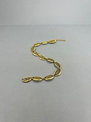 Bracelet accidenté en or 18K 750/1000 poinçon tête d'aigle, maille fil - Photo 1