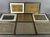 six framed and unframed prints of a man and a woman