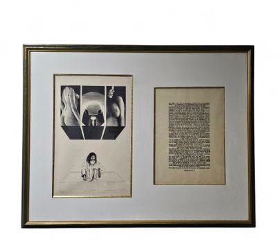 a black and white photo of two framed pictures of a dog