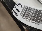a close up of a barcode on the back of a motorcycle