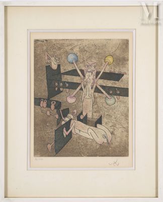 une image représentant un tableau où l'on voit un homme sur une croix, entouré d'une foule de personnes
