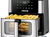 une photo d'une friteuse à air chaud électrique contenant des frites