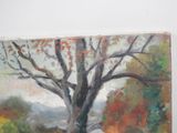 a painting of a tree in the middle of a field