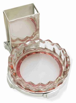 Cartier Cendrier EN Argent Massif Avec Porte-BOÎTE D'Allumet…