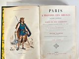 an open book with a picture of a man dressed in armor