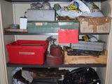 a closet full of clutter and other items in it