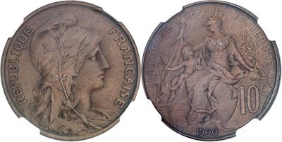 an image of a coin with a woman and a man on it