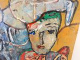 un tableau représentant une femme coiffée d'un chapeau