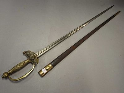 EPEE de GENDARMERIE, garde à une branche. Clavier à décor de…