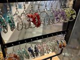 a display of earrings on display in a store