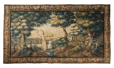 an image of a tapestry hanging on a wall in a room
