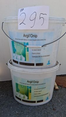 Lot de 2 seaux d’enduit décoratif Argil’Onip, 11 kg chacun, …