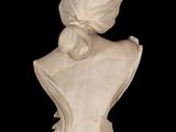 marble bust of a woman with a scarf on her head