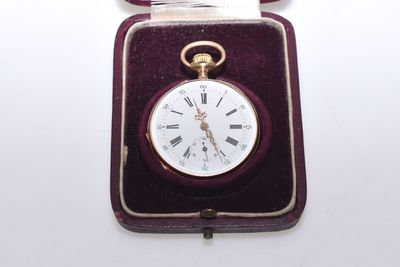 MONTRE de gousset en or (cache-poussière en or), poinçon CHE… - Photo 1