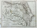 an old map of the country of california with mountains and valleys