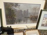 a picture of a picture of a river and a picture of a house