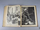 an open book with a drawing of a man in a suit and a woman in a dress