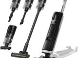 four different types of vacuum cleaners are shown on a white background