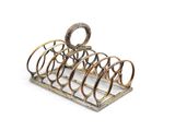 a close up of a metal rack with rings on it