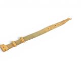 a knife with a wooden handle on a white surface