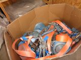 a cardboard box filled with assorted items in it