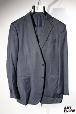 ERMENEGILDO ZEGNA - Costume gris bleu foncé légèrement chiné…