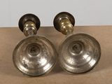 pair of antique silver plated candlesticks