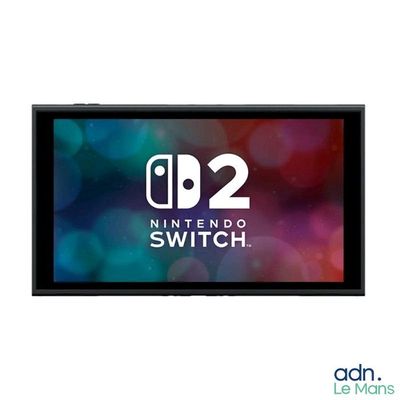 the nintendo switch logo is displayed on the screen in front of a white background