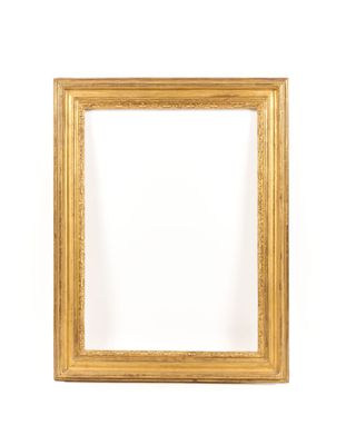 a gold frame with a white background