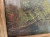 a picture of a painting of a tree in the woods