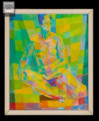 Thérèse Hummel, "Académie d'homme", huile sur toile