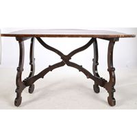 TABLE CONSOLE ITALIENNE en placage de bois précieux à décor … (photo 2)