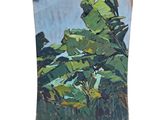 an image of a painting of a banana tree in a field