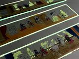 a picture of a table with pictures of people on it