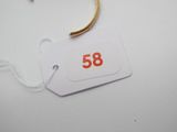 une étiquette portant le numéro 58 sur un fond blanc