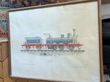 une photo encadrée représentant un train, exposée dans une pièce