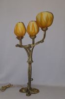 Lampe TIP GALLE-MAJORELLE (d'après) grande lampe à 3 tulipes…