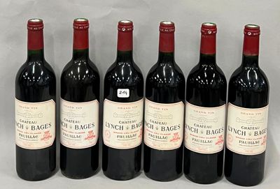 six bouteilles de vin rouge alignées sur une table